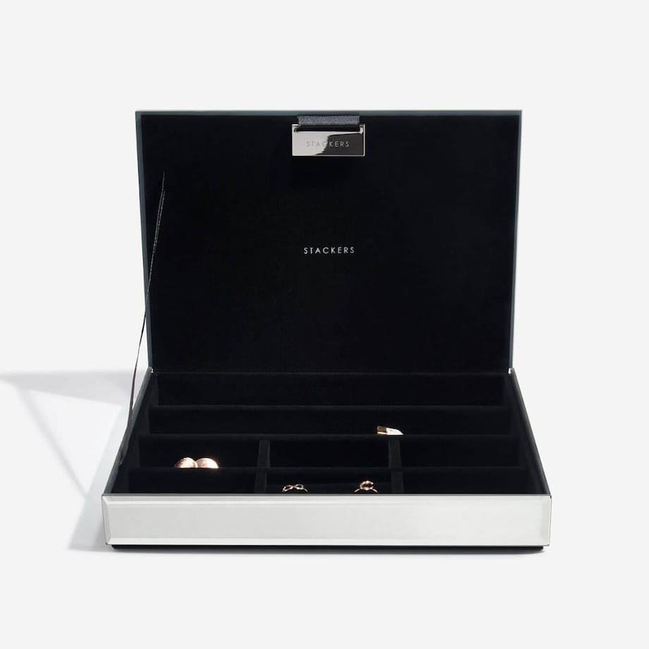 Szkatułka na biżuterię Stackers Glitter classic różowa z pokrywką