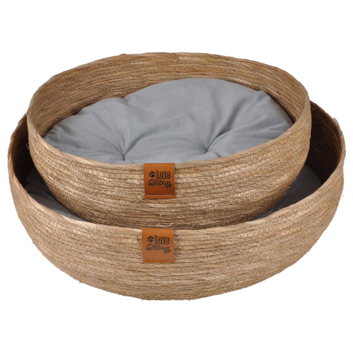 Zestaw plecionych koszy, hiacynt wodny, 2 szt.