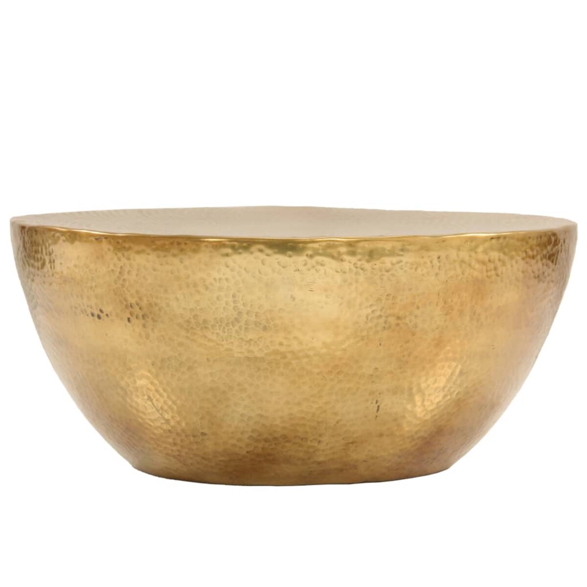 vidaXL Stolik kawowy z młotkowanego aluminium, 70x30 cm, mosiądz