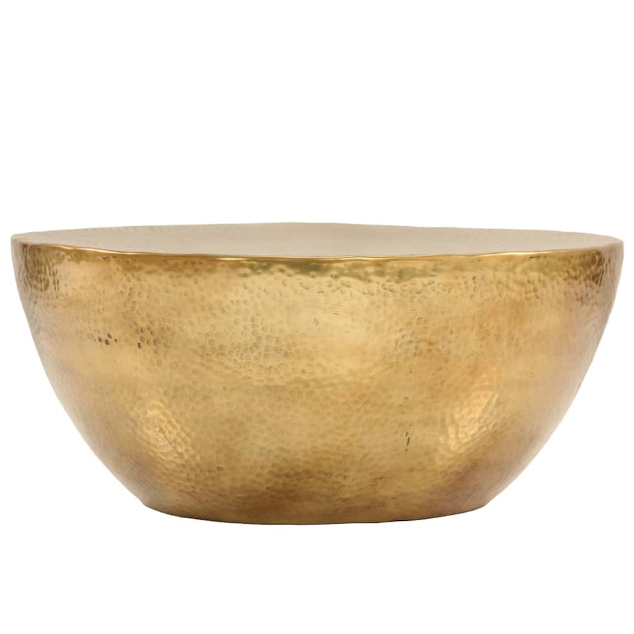 vidaXL Stolik kawowy z młotkowanego aluminium, 70x30 cm, mosiądz