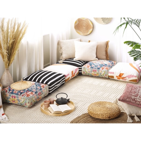 Poduszka podłogowa bawełniana 50 x 50 x 20 cm wielokolorowa OUED