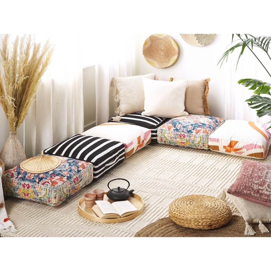 Poduszka podłogowa bawełniana 50 x 50 x 20 cm wielokolorowa OUED