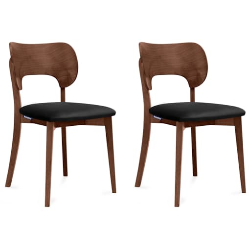 KONSIMO LYCO Krzesła loftowe, orzech ciemny, czarny, 2 szt