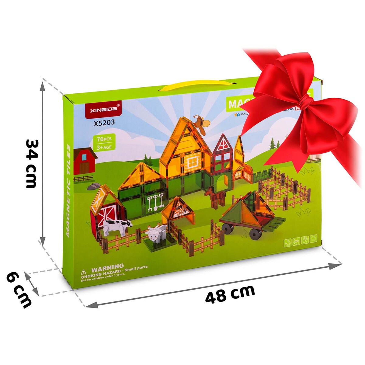 Klocki magnetyczne konstrukcyjne Ricokids RK-781 zestaw 76 el. Farma 778100