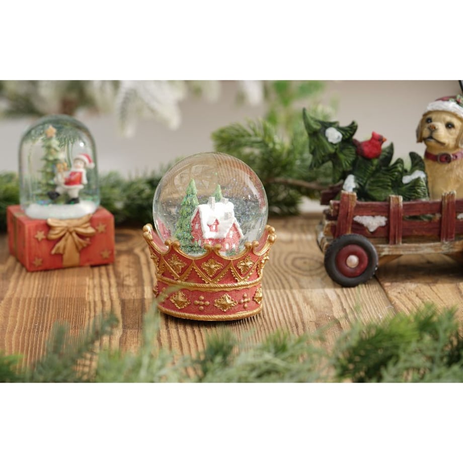 VILLA ITALIA Szklana kula świąteczna z pozytywką wysokość 14 cm HOLY TIME