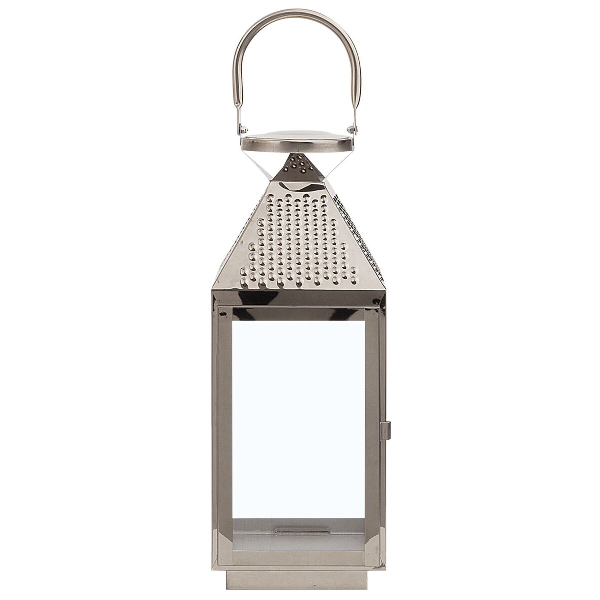 Lampion stalowy 40 cm srebrny BALI