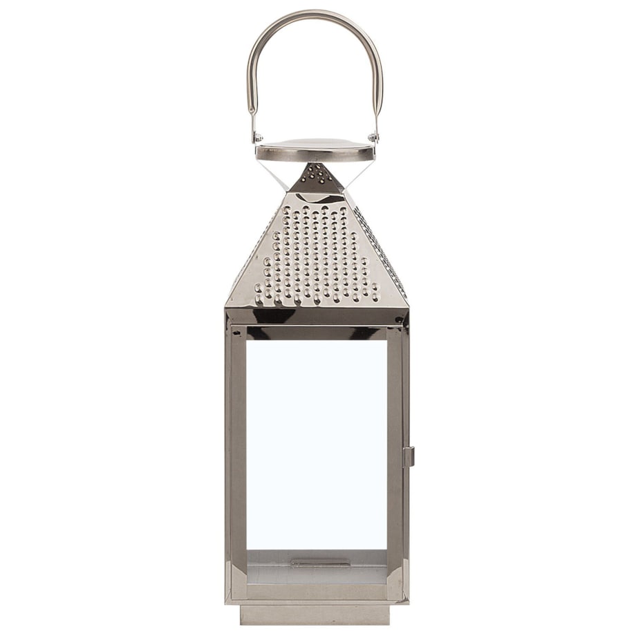 Lampion stalowy 40 cm srebrny BALI