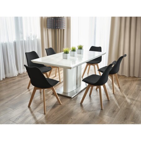 KRZESŁO SKANDYNAWSKIE KUCHNI salonu JADALNI poduszka OSLO czarne JUMI