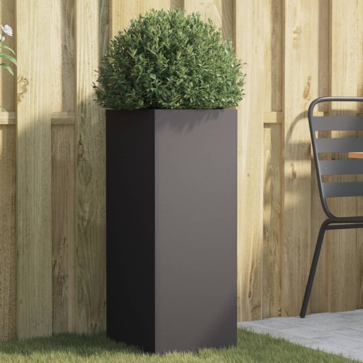 vidaXL Donica, czarna, 32x29x75 cm, stal