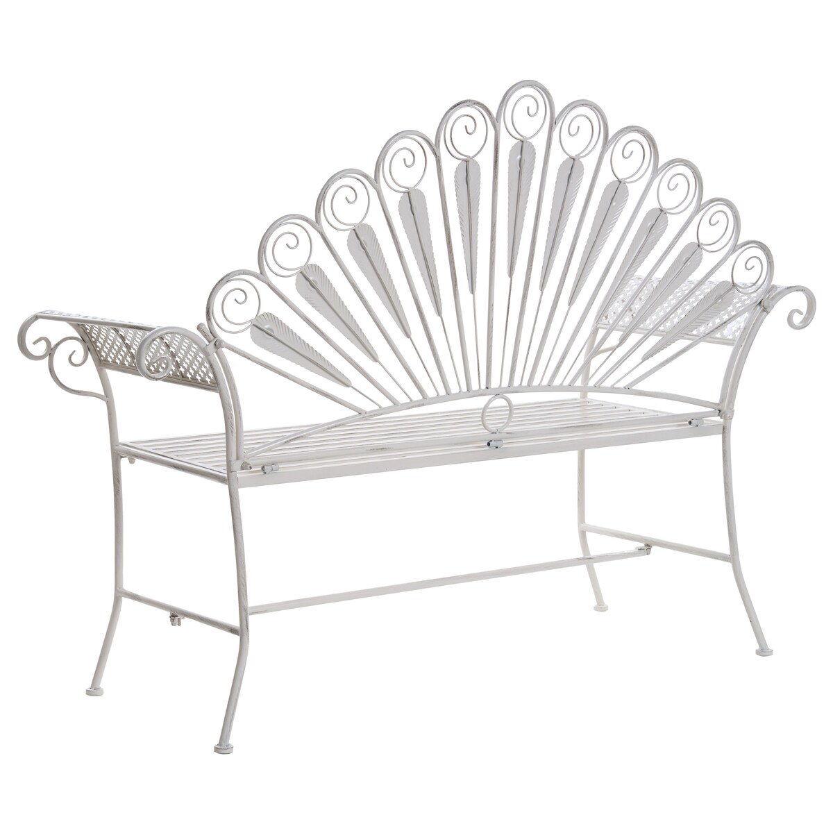 Ławka ogrodowa PAVIA 146 cm Metal Złamana biel