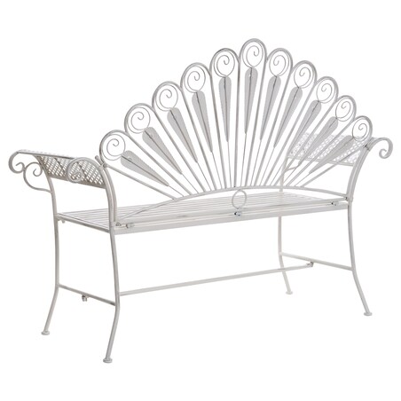 Ławka ogrodowa PAVIA 146 cm Metal Złamana biel