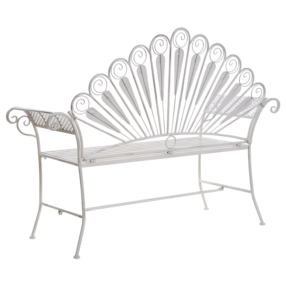 Ławka ogrodowa PAVIA 146 cm Metal Złamana biel