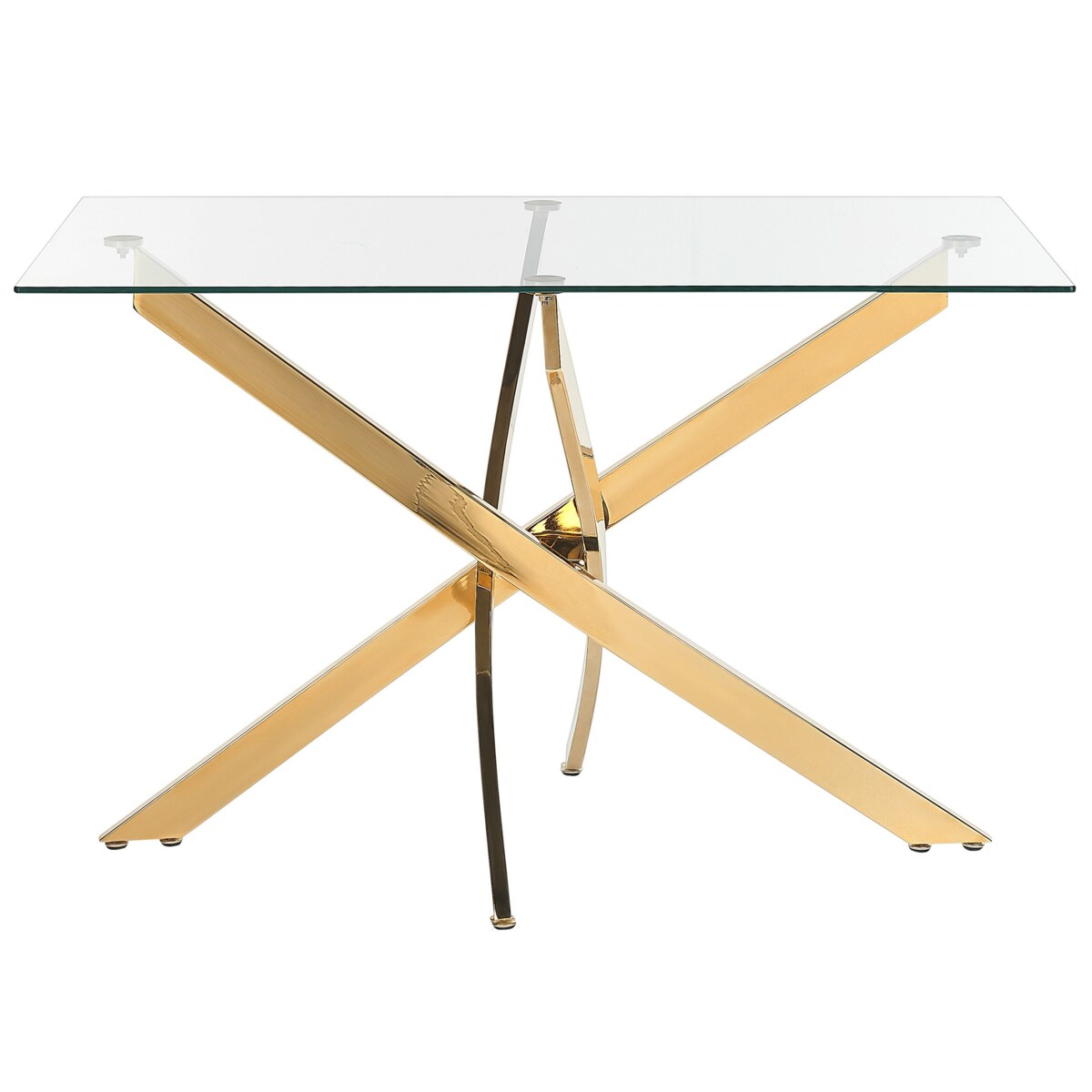 Stół do jadalni szklany 120 x 70 cm złoty MARAMO