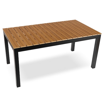 Zestaw Mebli Ogrodowych Stół 4 Krzesła Taras Ogród Technorattan Czarny Dąb