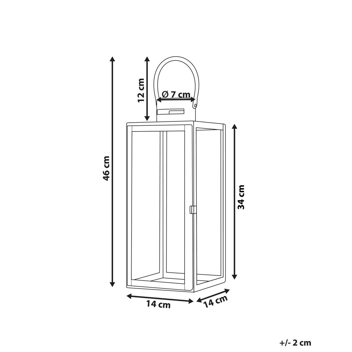 Lampion stalowy 34 cm srebrny CYPRUS
