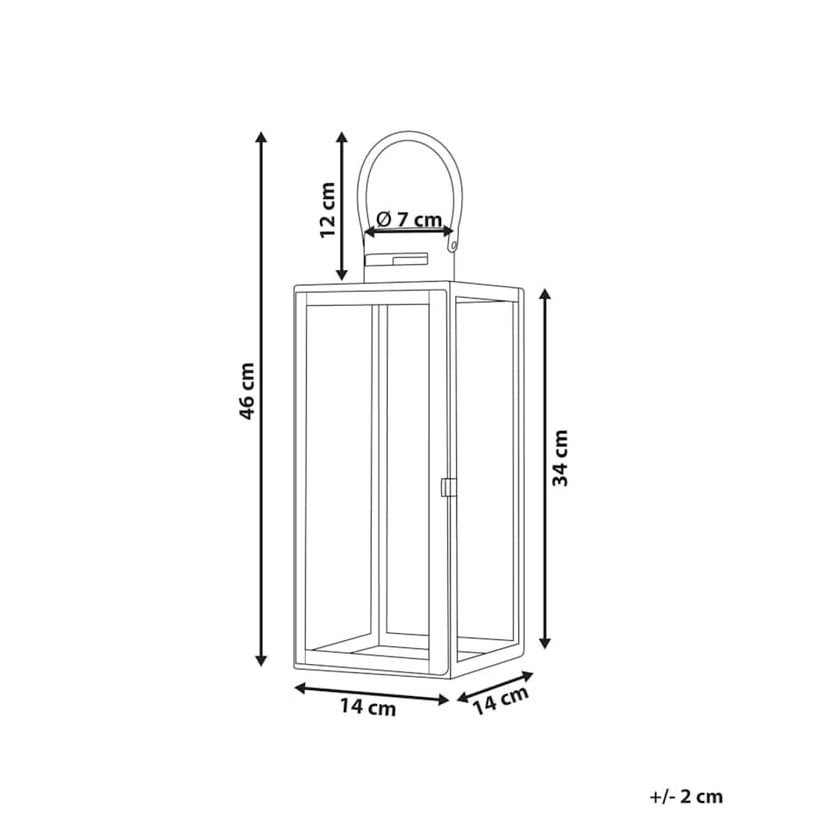 Lampion stalowy 34 cm srebrny CYPRUS