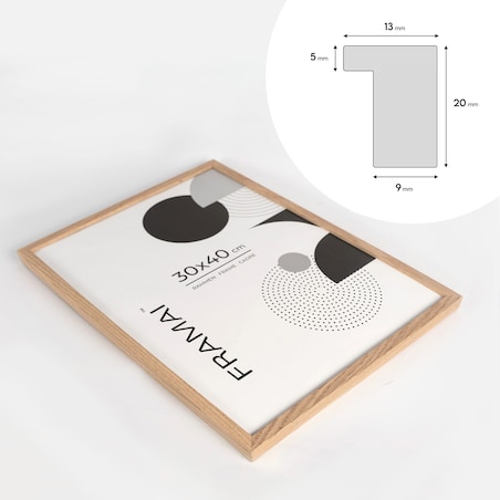 Ramka na zdjęcia 30x40 cm ramka drewniana dębowa naturalna foto ramka z litego drewna dębowego prostokątna OAK FRAMAI