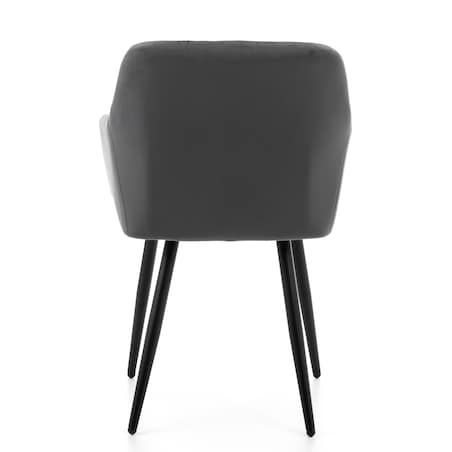 Krzesło tapicerowane pikowane welurowe do salonu jadalni ORTE szare