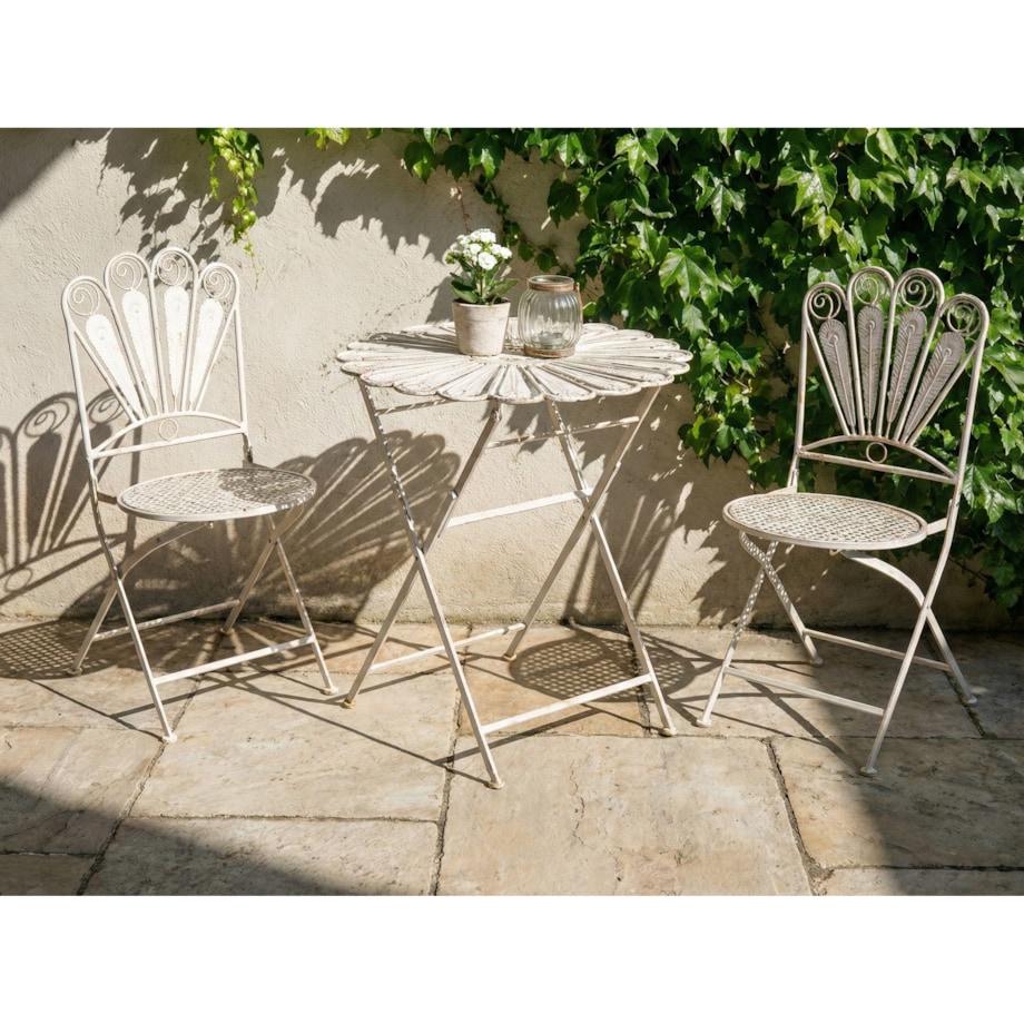 Stolik bistro PAVIA 71 cm 71 cm Metal Złamana biel