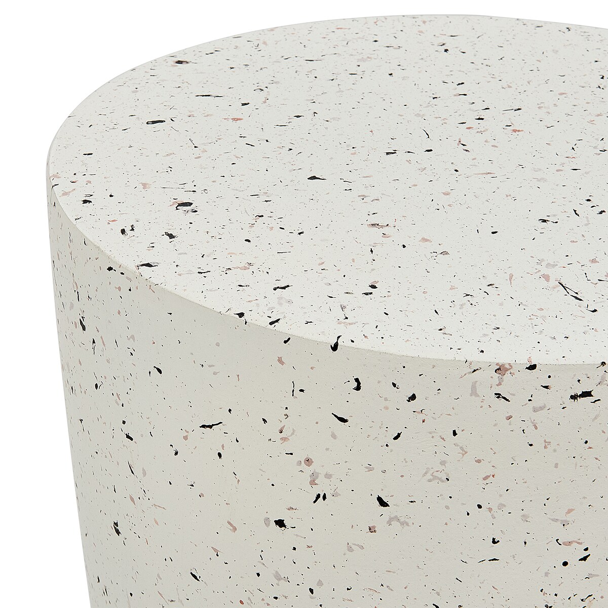 Stolik pomocniczy EDOLO 37 cm 37 cm Efekt lastryko Białe lastryko