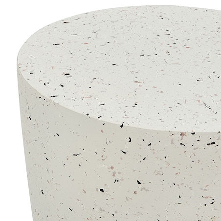 Stolik pomocniczy EDOLO 37 cm 37 cm Efekt lastryko Białe lastryko