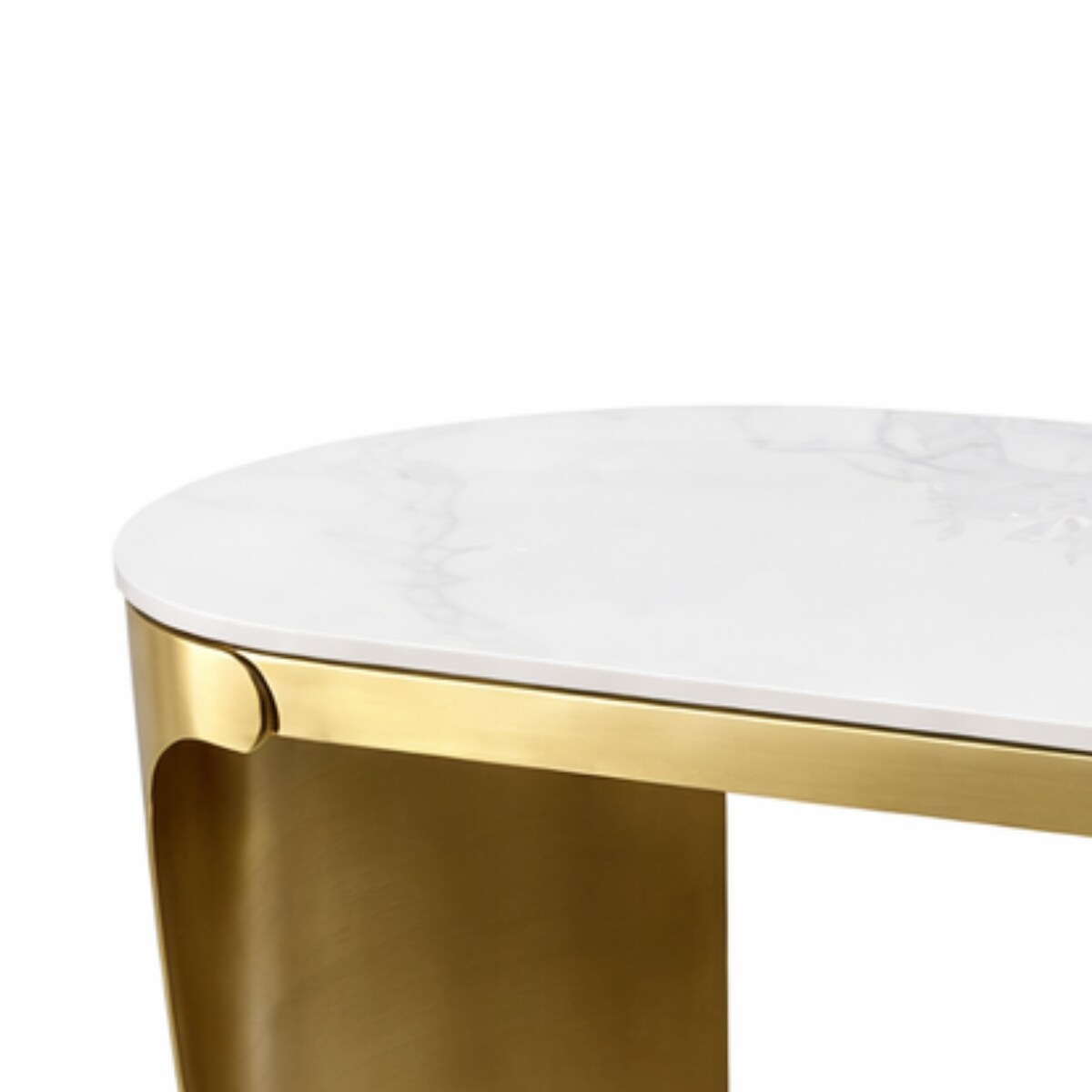 Biurko Matrix Premium – kaszmirowo złote biurko Glamour z kamiennym blatem