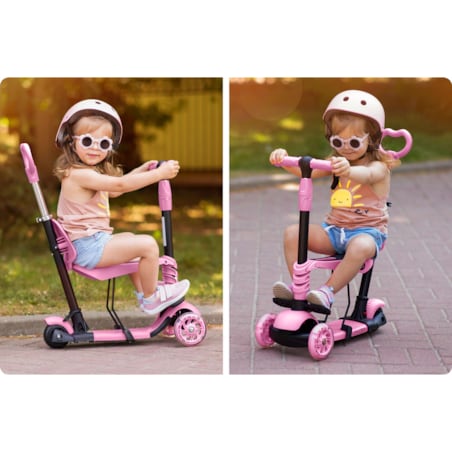 Hulajnoga trójkołowa balansowa dla dzieci 3w1 Ricokids Todi różowa