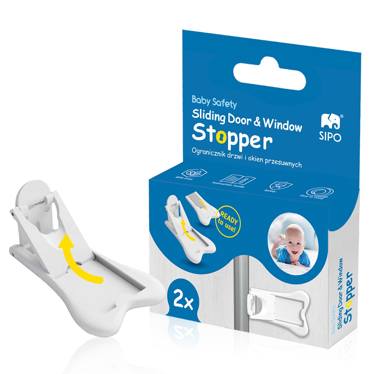 zabezpieczenia drzwi i okien przesuwnych, sipo, zestaw 2 sztuk