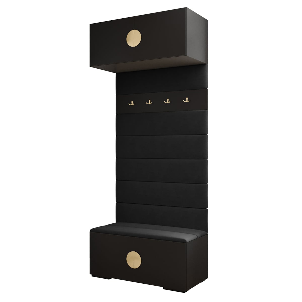 Garderoba do przedpokoju INOVA 4 czarny+złoty+manila18