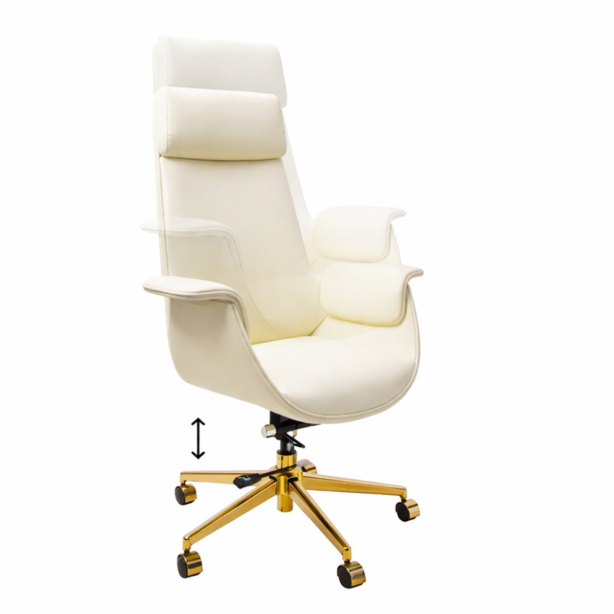Fotel biurowy ADMIRAL beżowy złota podstawa