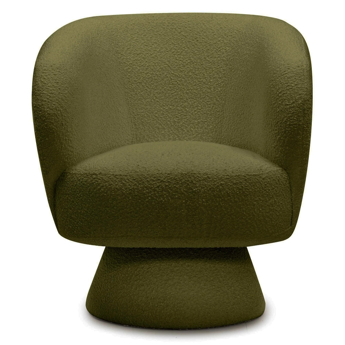 Fotel obrotowy 80x72x70 cm bouclé Nalf - VI oliwkowozielony