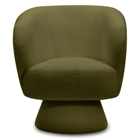 Fotel obrotowy 80x72x70 cm bouclé Nalf - VI oliwkowozielony