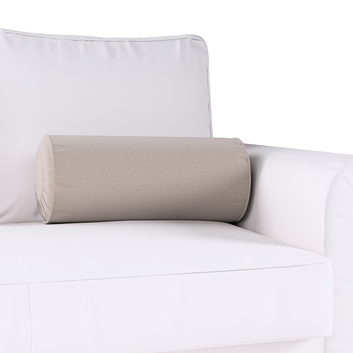 Poduszka wałek z zakładkami, beżowy welwet, Ø20 x 50 cm, Ingrid