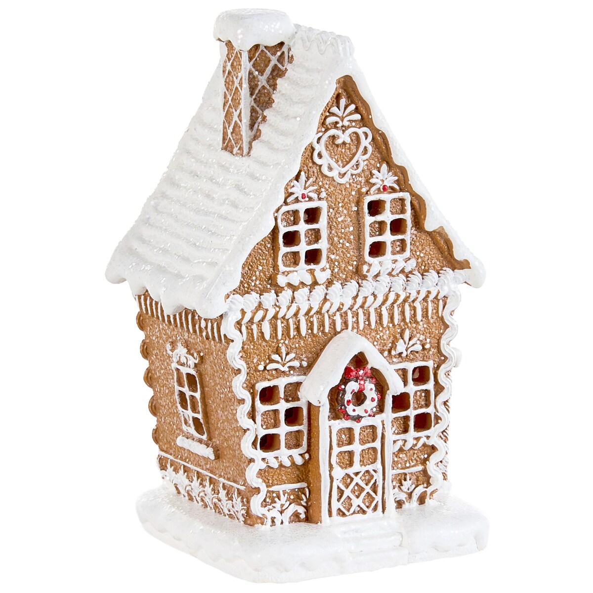 Zestaw 3 dekoracji świątecznych LED RIMPI 21/25/26 cm Domek Brązowy