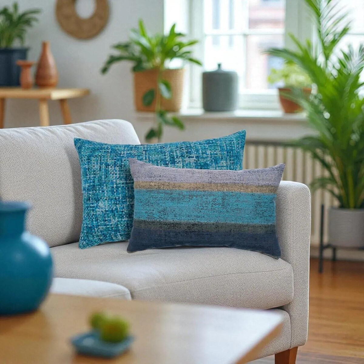 Niebieski zestaw podłużnych poduszek Stella Brisa - dwuczęściowy 60x40 i 55x35