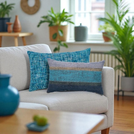 Niebieski zestaw podłużnych poduszek Stella Brisa - dwuczęściowy 60x40 i 55x35