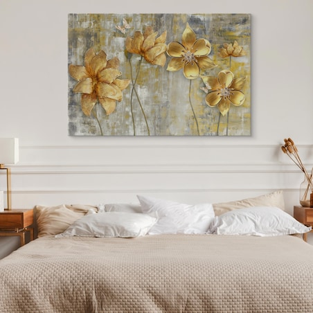 Obraz na płótnie kwiaty na betonie 120x80cm