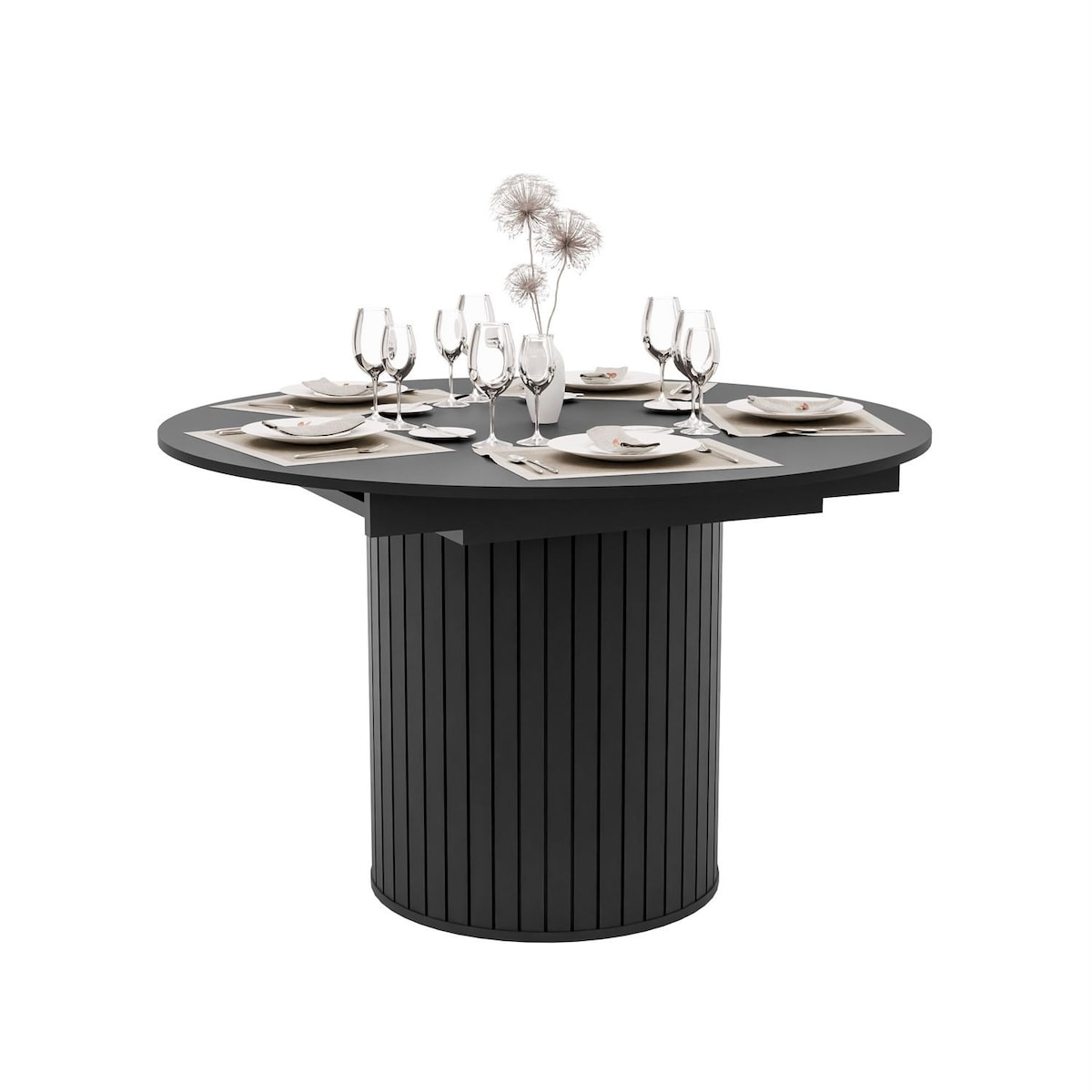 Stół rozkładany ELODIE 120 - 160 cm, czarny