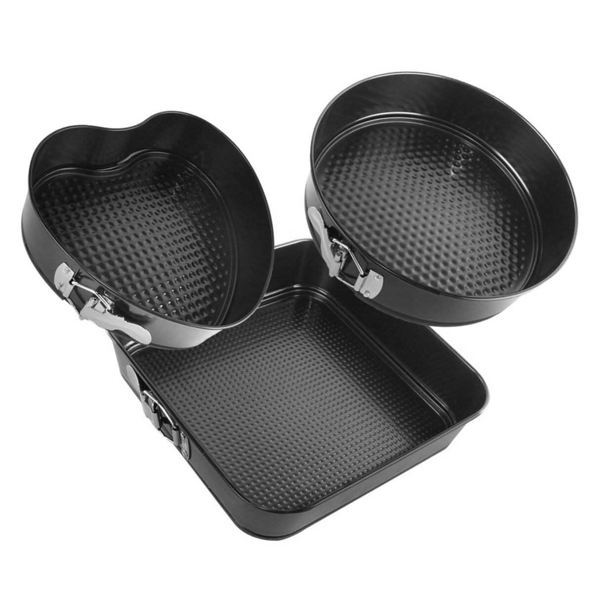 Zestaw tortownic blaszanych Non-stick 3 elementy różne kształty KLAUSBERG