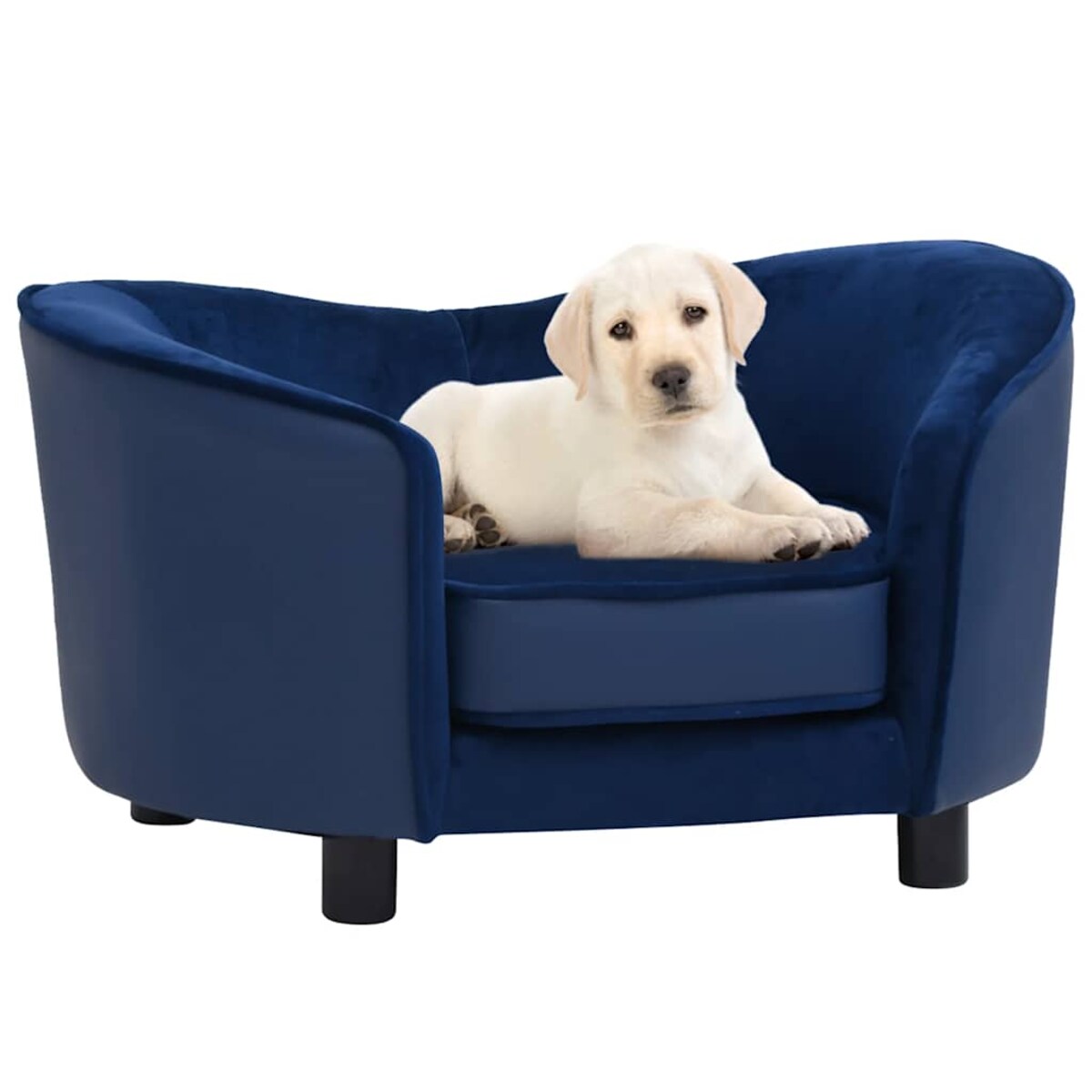 vidaXL Sofa dla psa, niebieska, 69x49x40 cm, plusz i sztuczna skóra