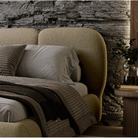 Łóżko tapicerowane 180x200 ROZA z pojemnikiem na pościel, ciemnobeżowe