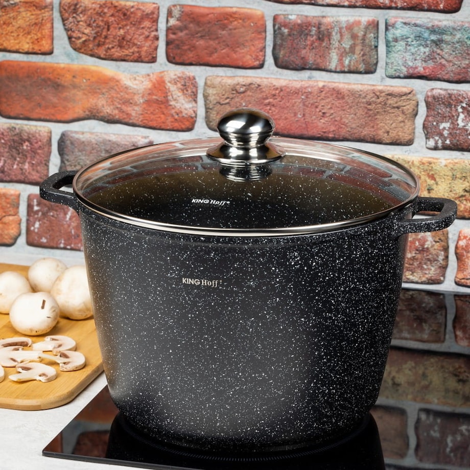 Garnek z powłoką marmurową 6.2L 24cm indukcja gaz KINGHOFF