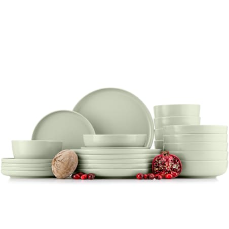 VICTO Elegancki komplet obiadowy 6-osobowy w kolorze beżowym, 24 el, KONSIMO