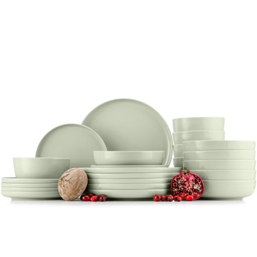 VICTO Elegancki komplet obiadowy 6-osobowy w kolorze beżowym, 24 el, KONSIMO