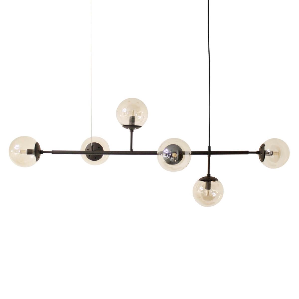 Czarna lampa wisząca Helios modernistyczna szklane kule