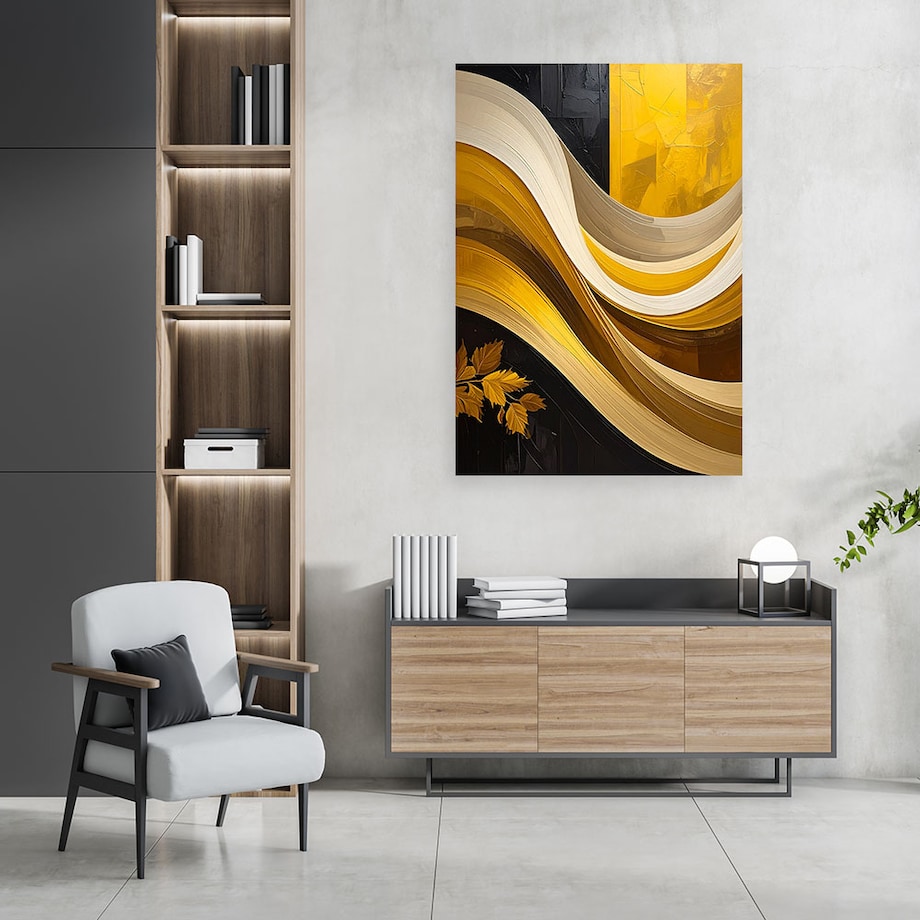 Obraz do salonu sypialni biura loftu, Abstrakcja fale imitacja malarstwa