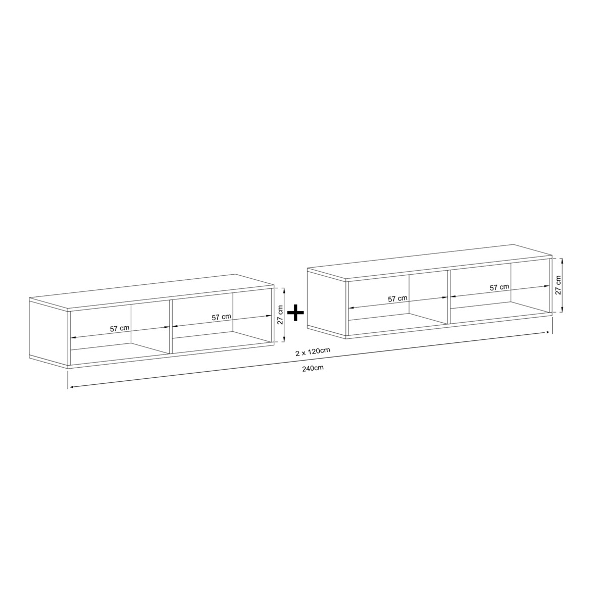 Szafka RTV Loft Wisząca Komoda RTV Dąb Artisan MAT 240 cm