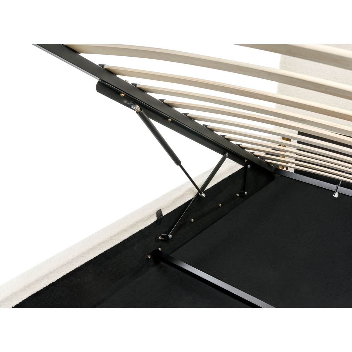 Łóżko z pojemnikiem Boucle BLAGNAC 140 x 200 cm Złamana biel