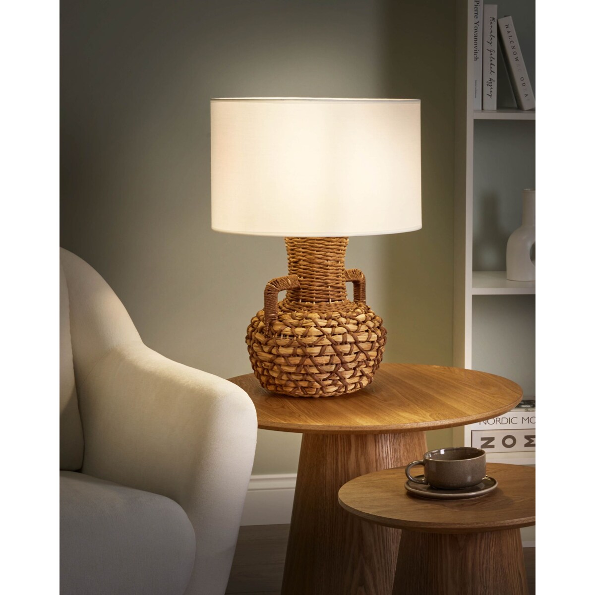 Lampa stołowa RENARD Papierowa plecionka Naturalny