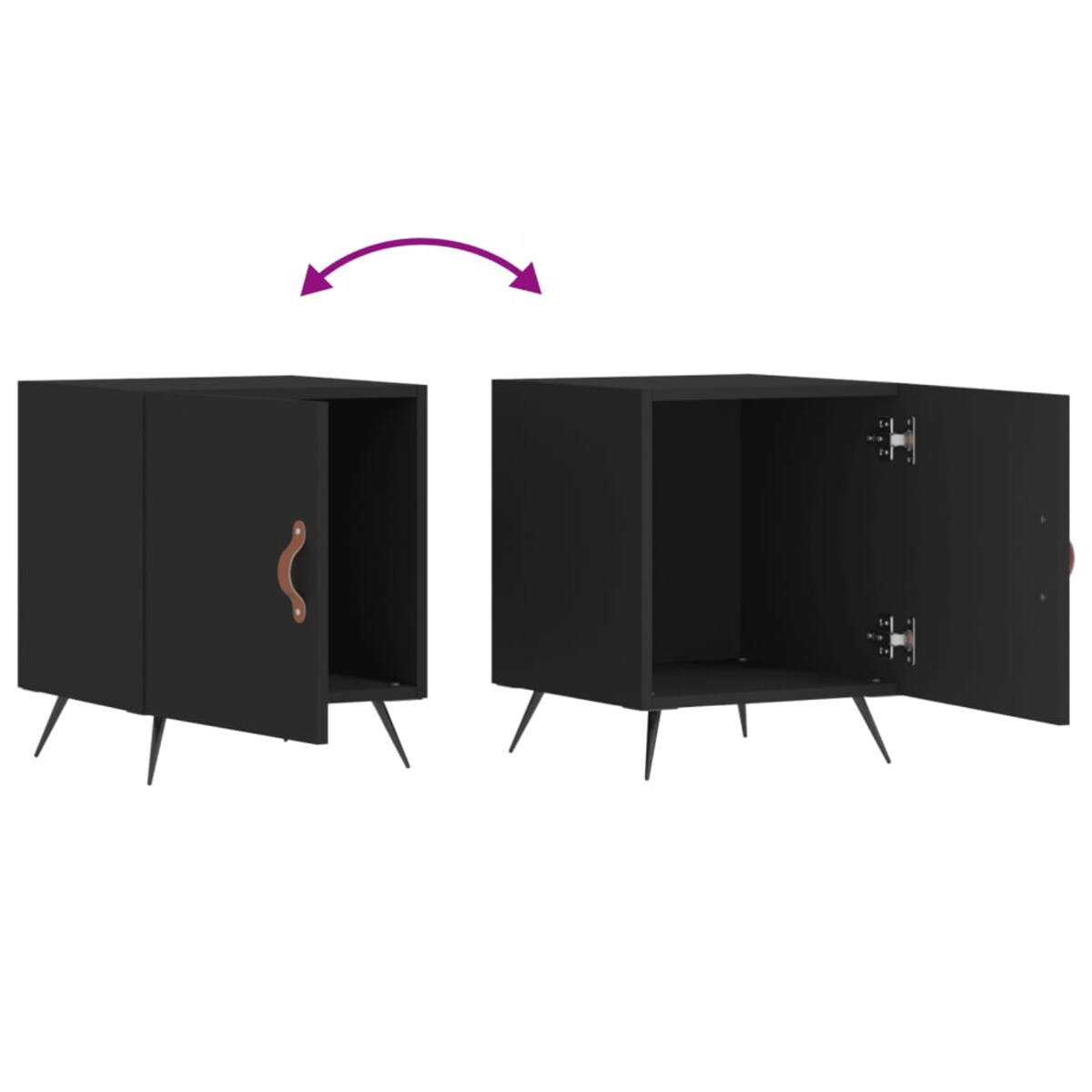 vidaXL Szafki nocne, 2 szt., czarne, 40x40x50 cm